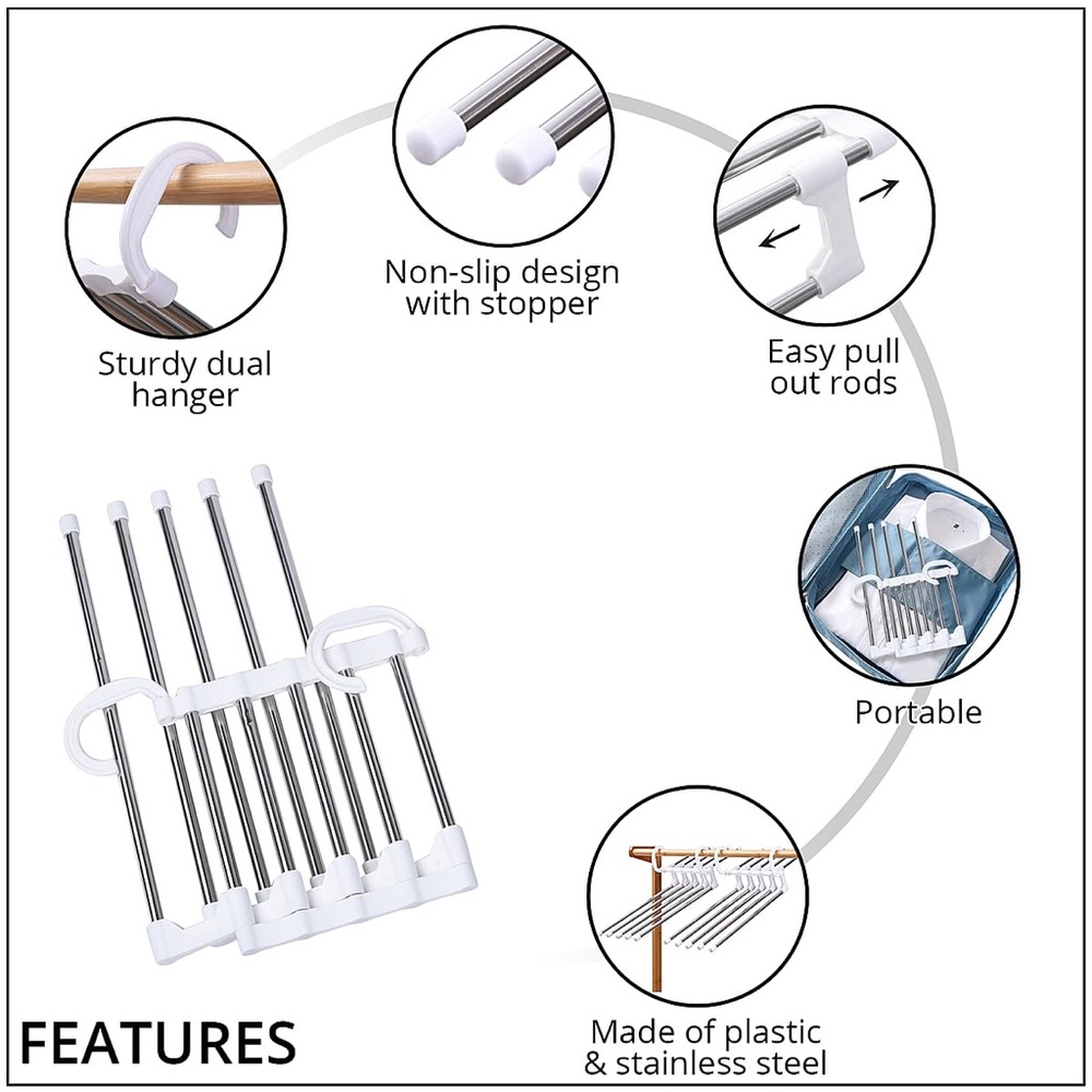 White 5-Layered Pants Rack - Picture 3 of 5